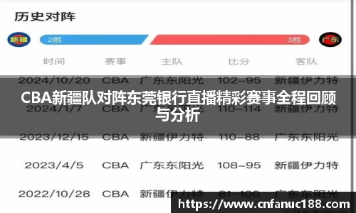 CBA新疆队对阵东莞银行直播精彩赛事全程回顾与分析